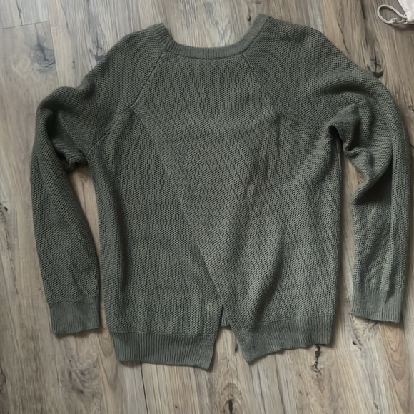 Madewell Province Cross-Back Pullover Sweater- Olive - Picture 4 of 5